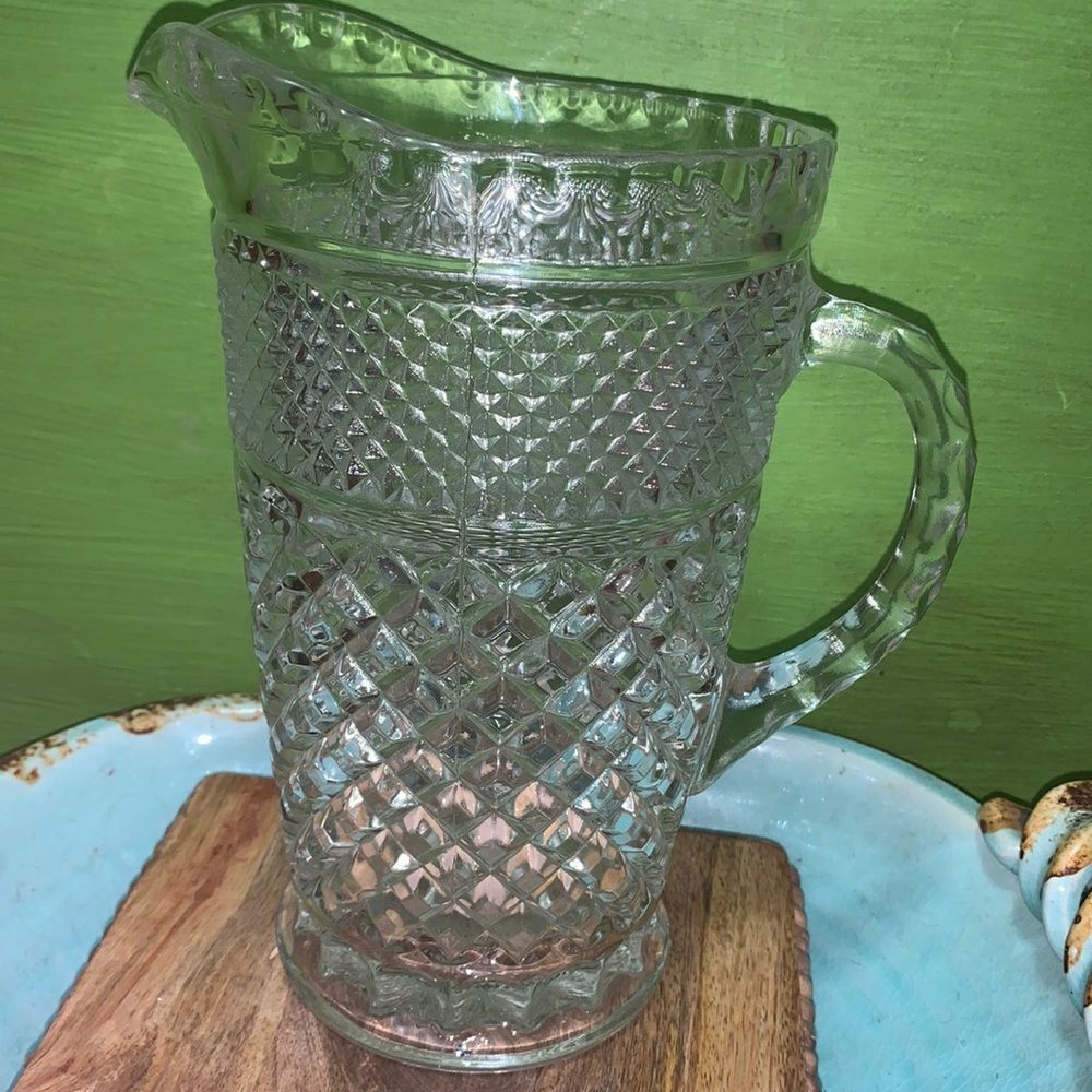 Vintage Anchor Hocking Wexford Clear Glass Pitcher